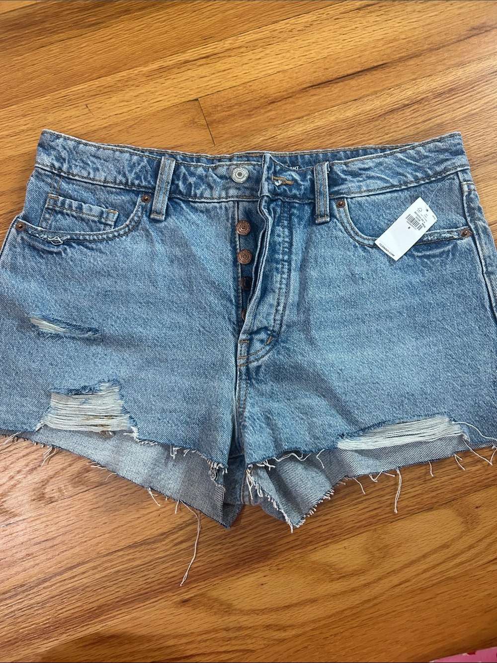 Old Navy Light Blue Distressed Denim Cutoff Shorts